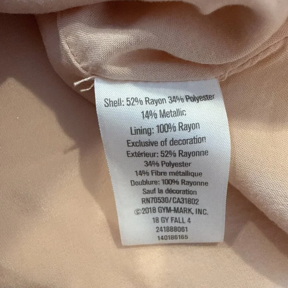 Gymboree Girls size 7 dress lined church dressy holiday line bow Pink Metallic